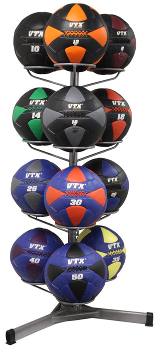 VTX wall ball rack w/ 8-50 pound wall balls