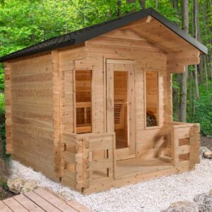 Canadian Timber Georgian Cabin Sauna with Porch (Electric Heated)