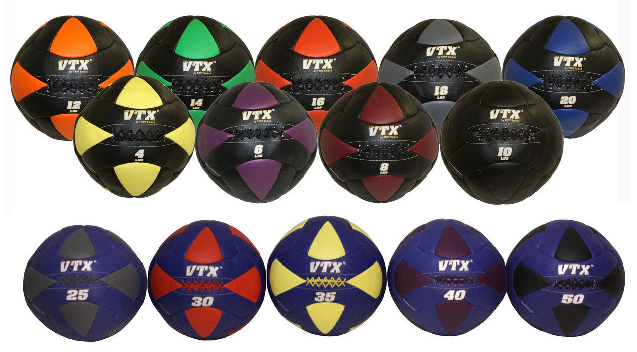 VTX wall ball rack w/ 8-50 pound wall balls